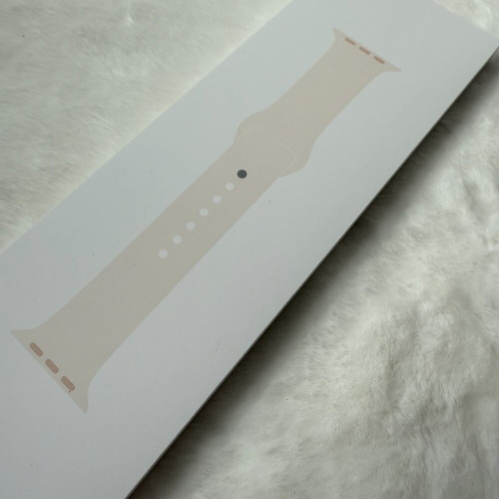 NEW Genuine OEM Apple Smartwatch Silicone Light Blush Sport Band 42mm Small Med - Picture 2 of 7